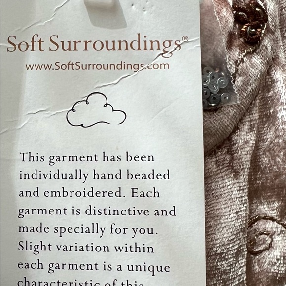 SOFT SURROUNDINGS, Beaded Tunic, light pink, perfect condition, Never worn, L sz - Picture 11 of 12